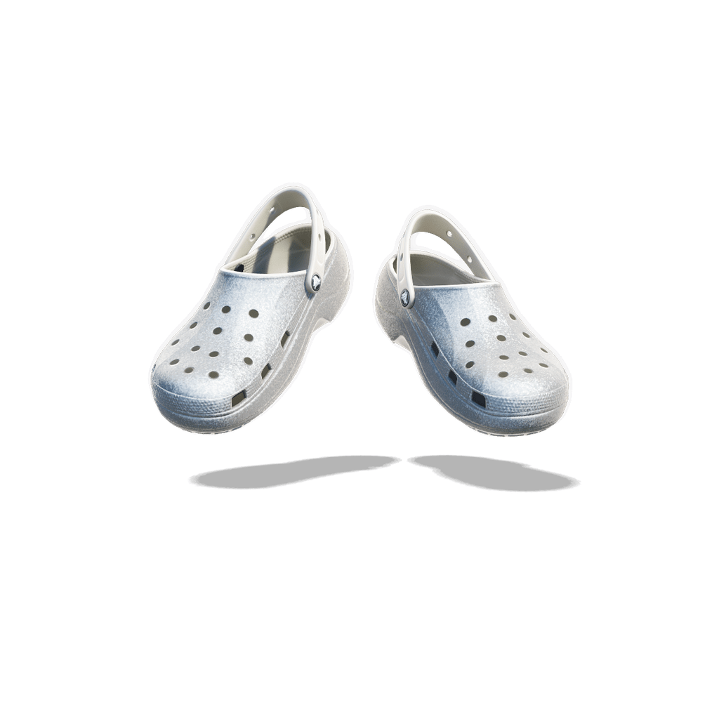 Crocs Baya Glitter Platform Clog 'Pearl White'